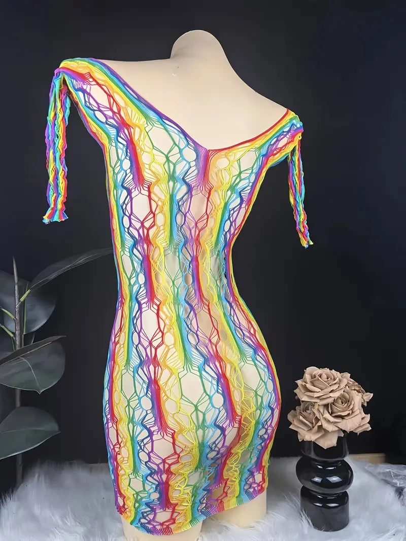 Rainbow Rave Knitted Dress