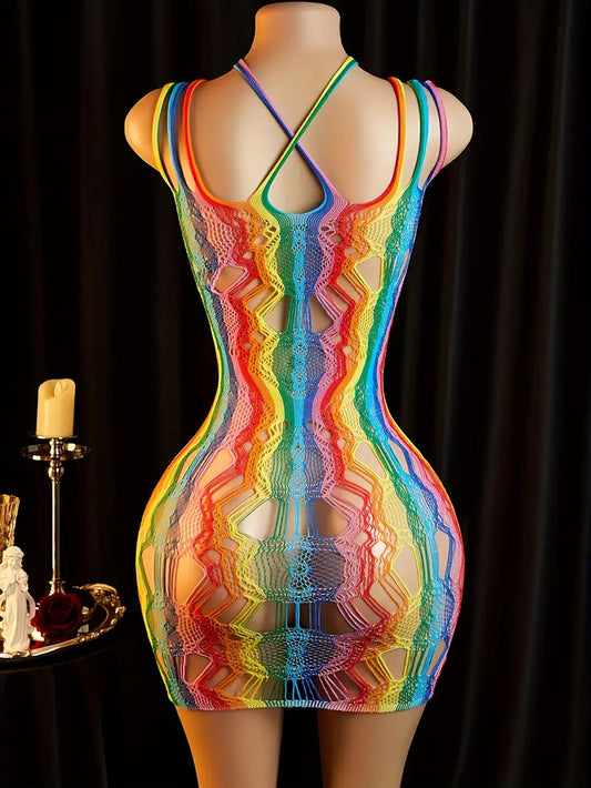 Tricolor Formfitting Dress